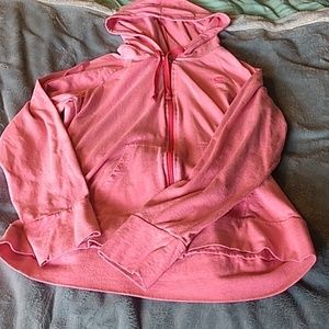Bright pink zip-up sweatshirt